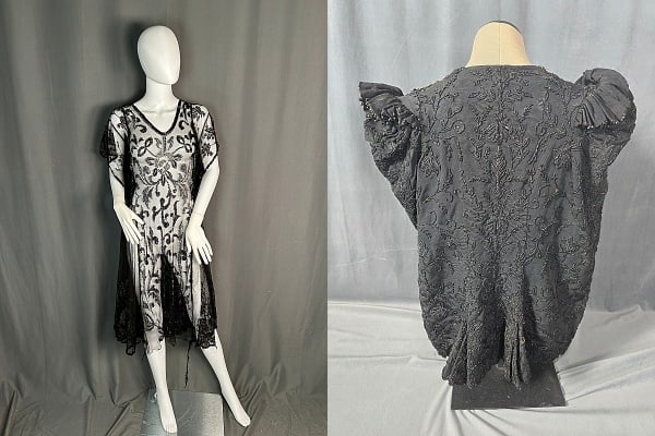 Antique Black Beaded Clothing Remnants (1 of 20)