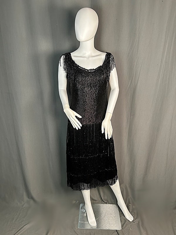 c1960 Fully Beaded Flapper Style Dress (1 of 9)