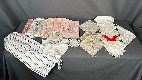 Mixed Lot of Vintage Doilies, Scarves, and More (1 of 20)
