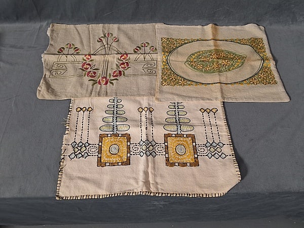 3 Antique Arts and Crafts Embroidered Pillow Covers (1 of 20)