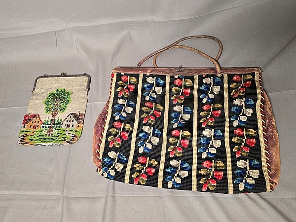 2 Antique Purses:  Needlepoint and Beaded (1 of 15)