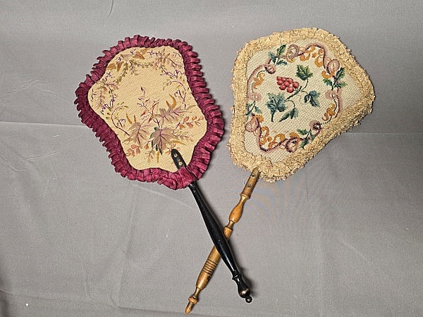 2 Antique Victorian Needlepoint Face Screens (1 of 16)