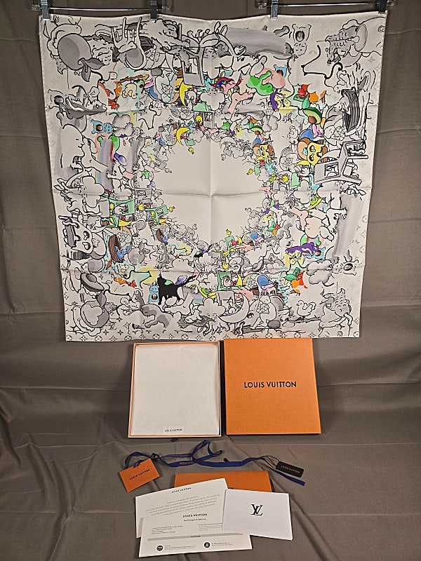 Louis Vuitton Silk Character Monogram Scarf - Urs Fischer (1 of 20)