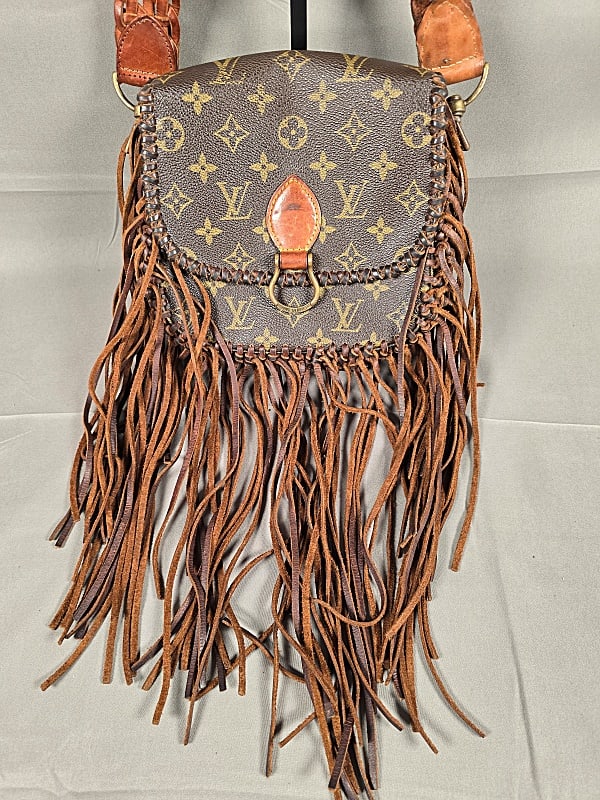 Louis Vuitton Custom Boho Crossbody Bag with Fringe (1 of 12)
