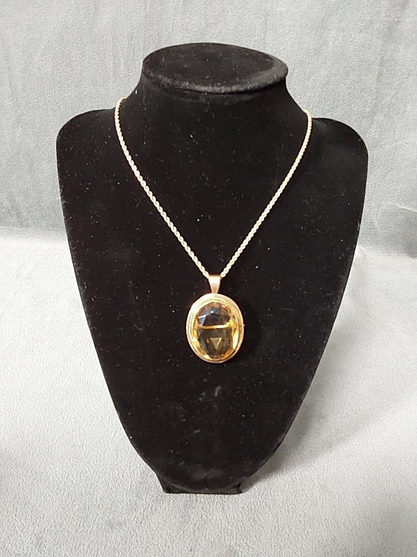 19th Century 14K Brooch/Pendant with Chain (1 of 4)