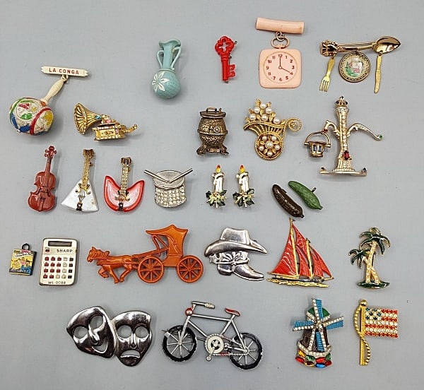 24 1940-60 Object Themed Brooches (1 of 12)