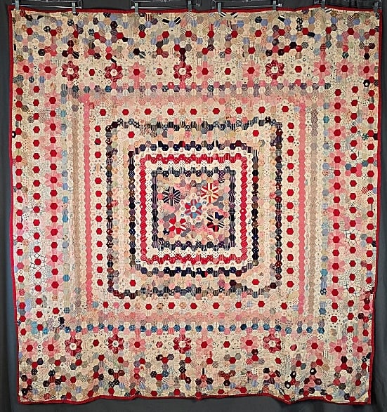 Antique English Medallion Mosaic Quilt (1 of 14)