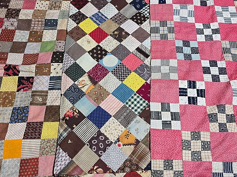 3 Antique 19th Century Quilt Tops - Squares (1 of 19)