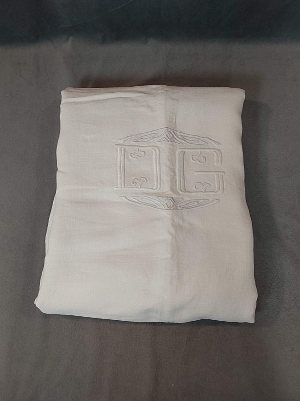 Antique Monogrammed Linen Top Sheet (1 of 6)