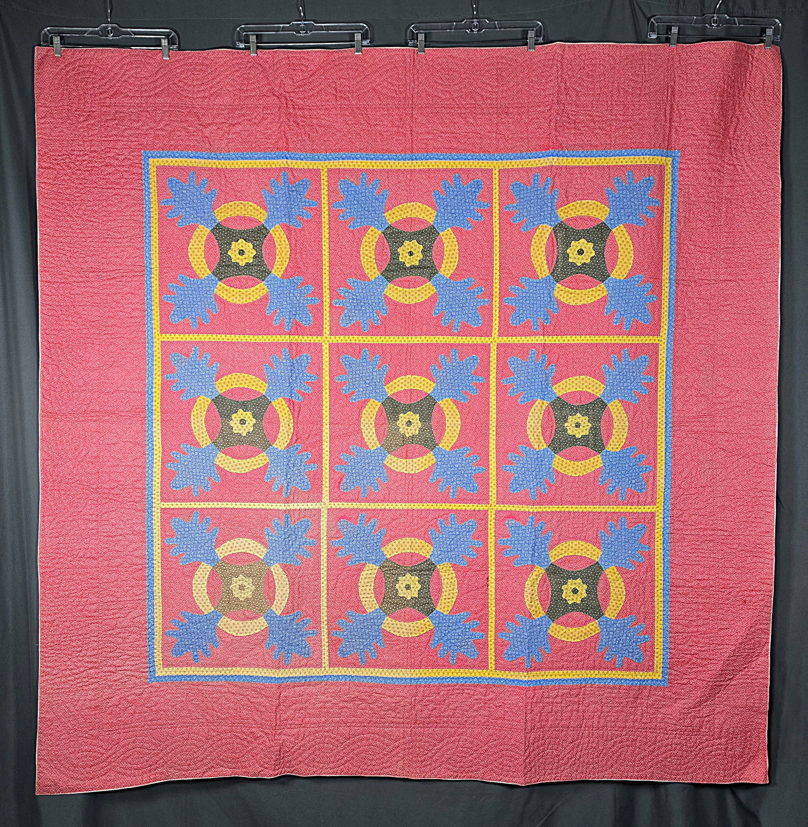 Antique c1900 Oak Leaf and Reel Quilt - PA