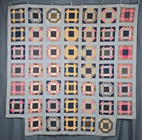 Antique c1880 Monkey Wrench Quilt