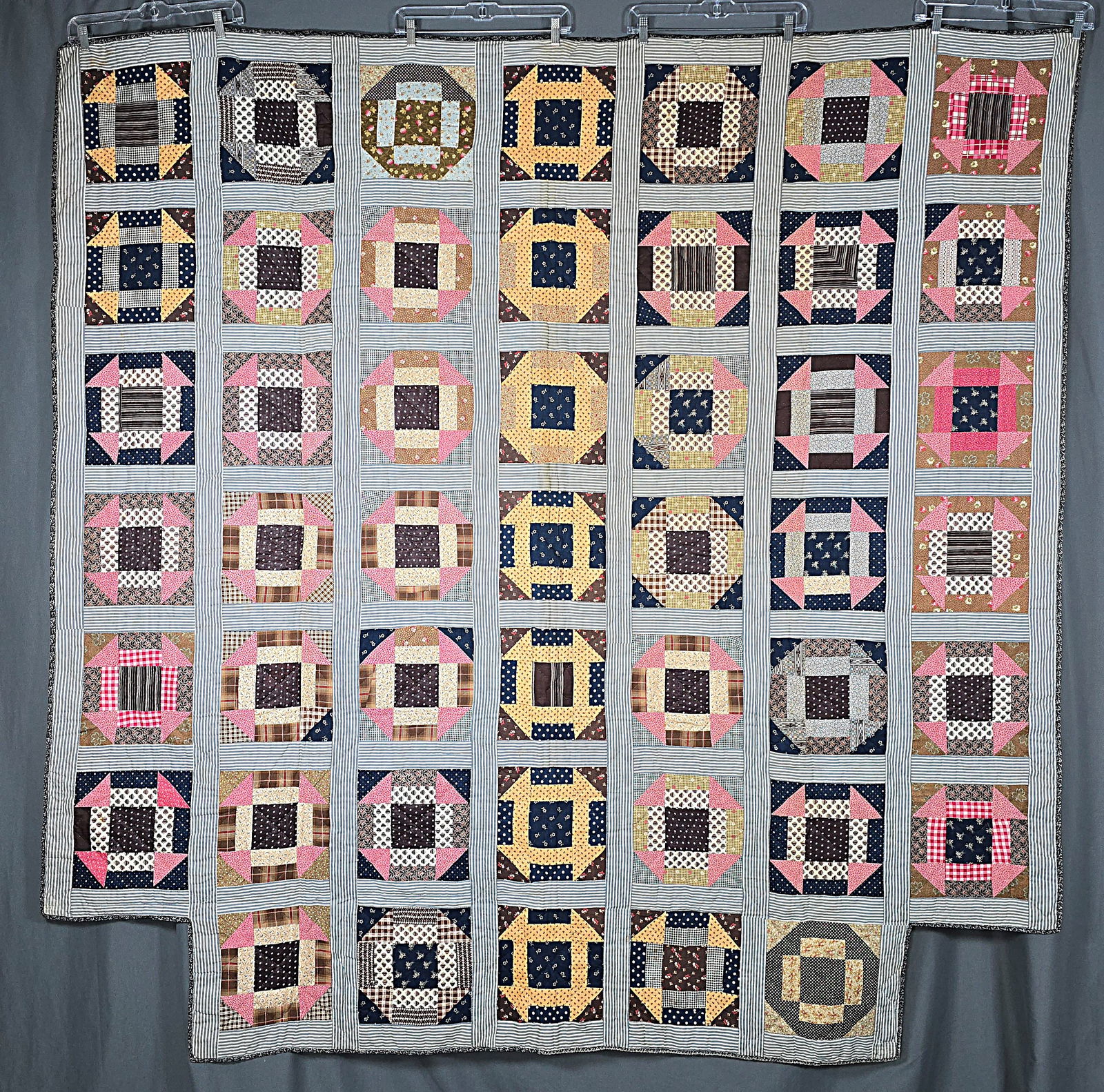 Antique c1880 Monkey Wrench Quilt (1 of 12)