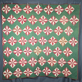 Antique c1850 Endless Chain Quilt