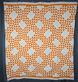 Antique c1900 Ocean Waves Quilt