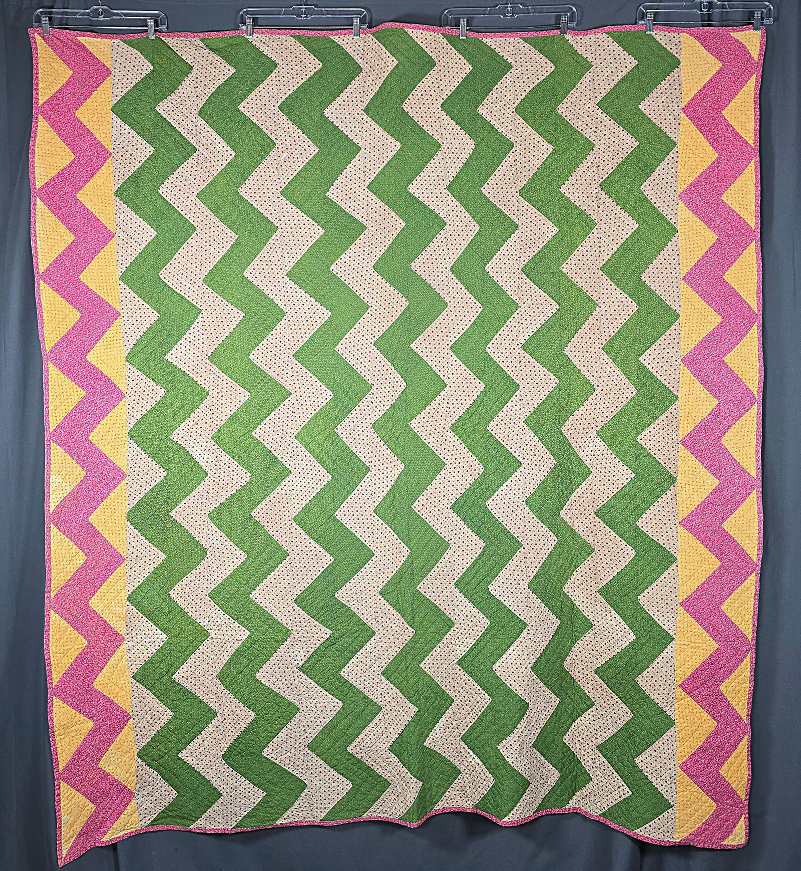 Antique c1870 Streak of Lightning Quilt (1 of 10)