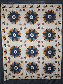 Antique c1880 Georgetown Circle Variation Quilt