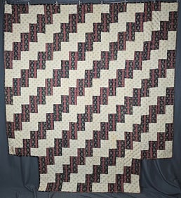 Antique c1850 Brickworks Quilt - Wool Challis