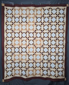 Antique c1880 Rockinghams Beauty Variation Quilt