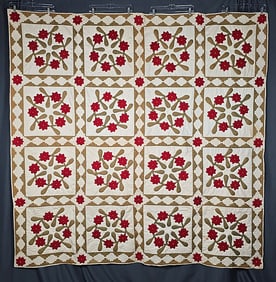 Multi Generational Rose Wreath Variation Quilt