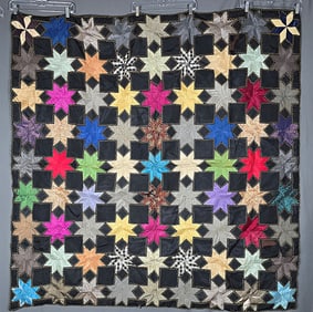 Antique Silk 8 Pointed Star Comfort Quilt