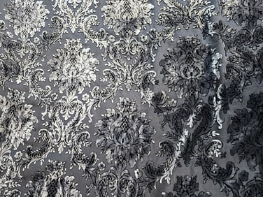 Black Velvet on Net Fabric 2 Yds
