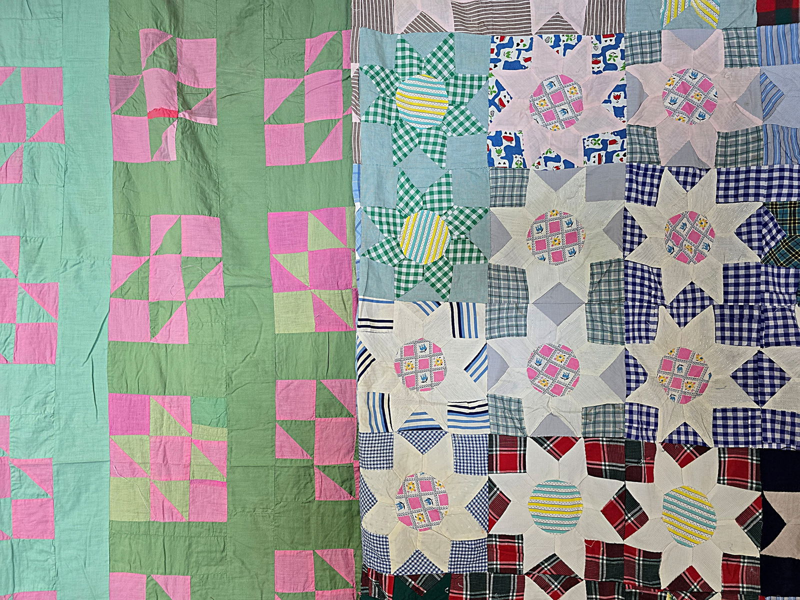 2 Vintage Quilt Tops - Missouri Daisy and more (1 of 17)