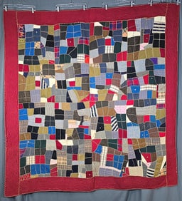 Antique 1904 Wool Crazy Quilt