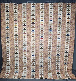 Antique c1860 Flying Geese Quilt