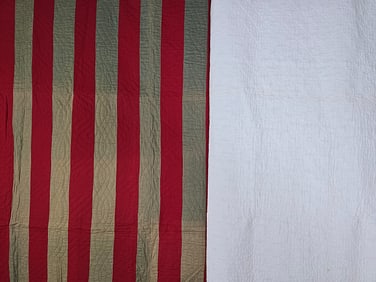 2 Antique Quilts - PA Bars, Wholecloth