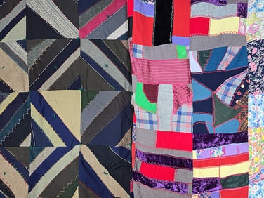 2 Patchwork Quilts with Embroidery