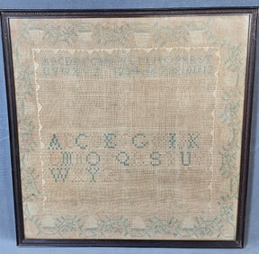Antique 1826 NJ Hand Embroidered Sampler