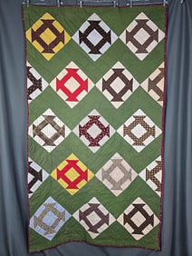 Antique C1890 Monkey Wrench Quilt