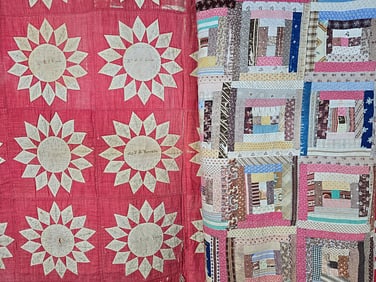 2 Antique 19th Century Quilts - Courthouse Steps, Fundraising