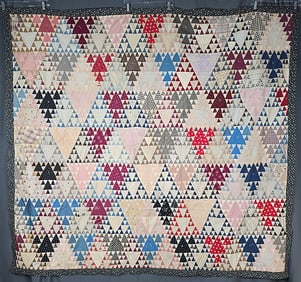 Antique 1890 Pyramids Quilt - Finished in 20th Century