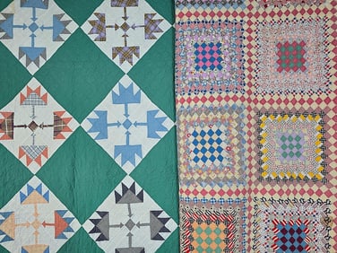 2 c1930 Vintage Quilts - Arrowhead , Boston Commons