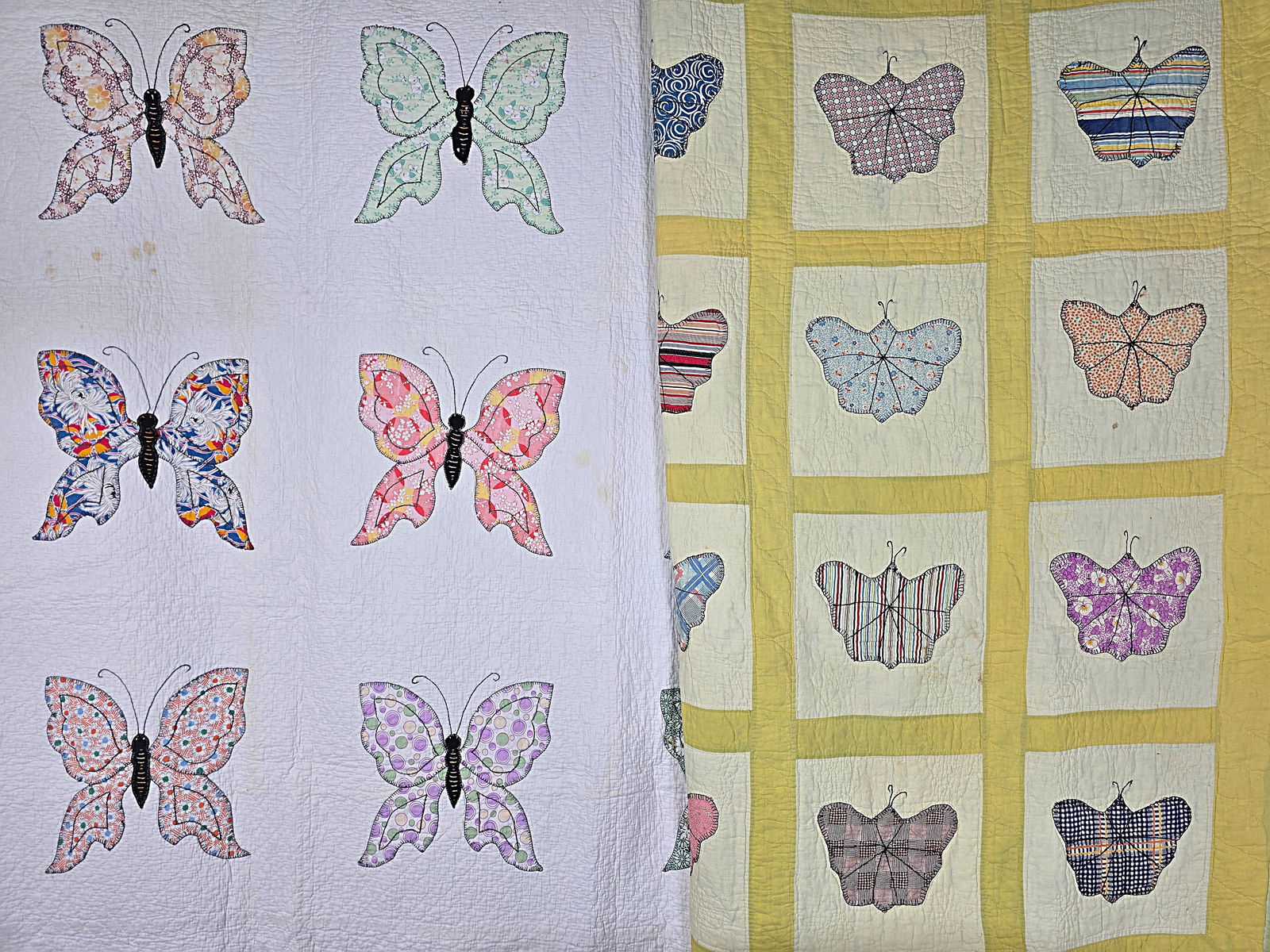 2 Vintage c1940 Butterfly Quilts (1 of 19)