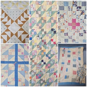 5 Antique and Vintage Doll Quilts - Group C