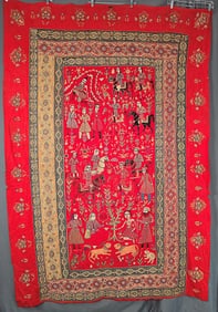 Antique 19th Century Rasht Pictorial Wallhanging