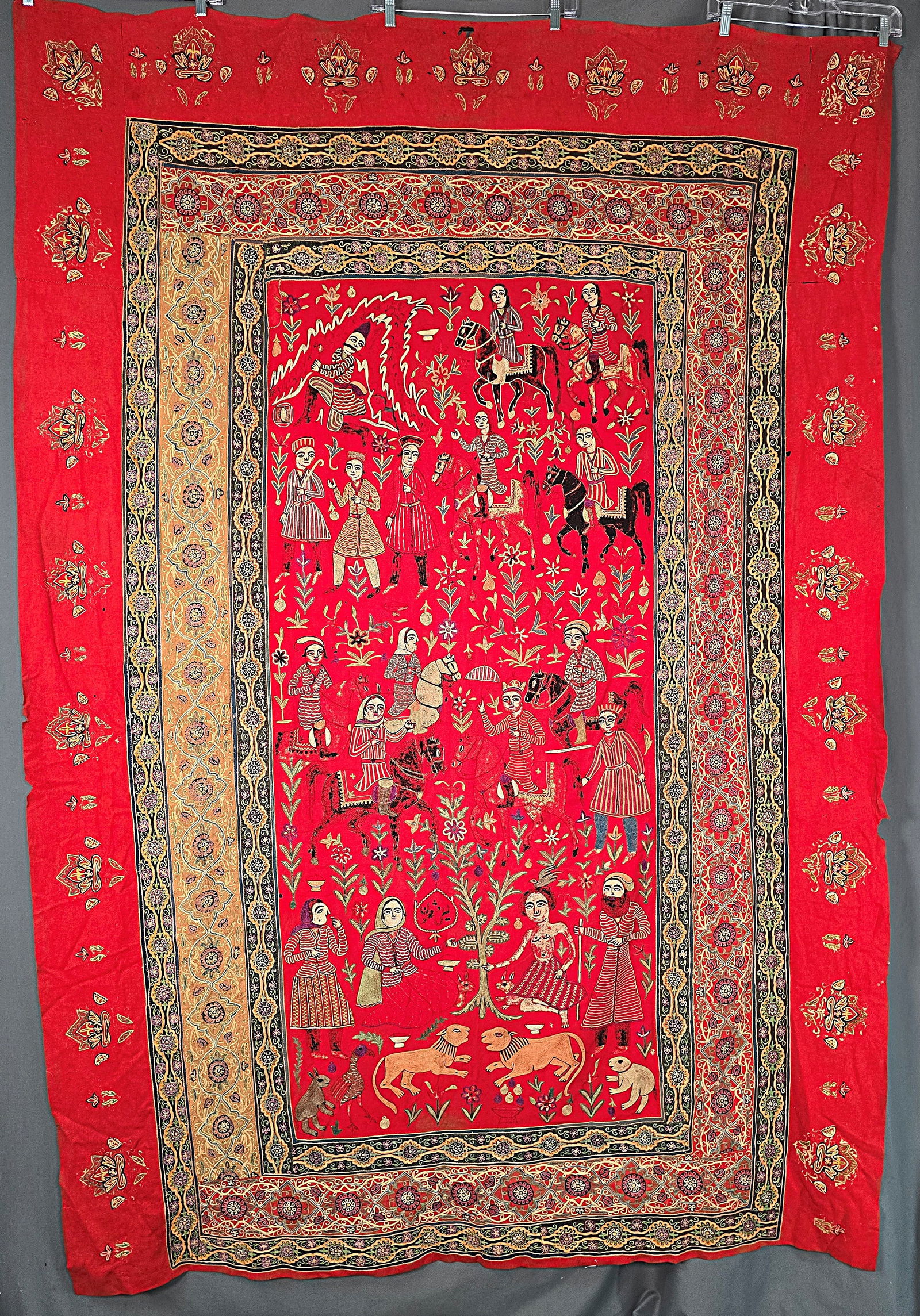 Antique 19th Century Rasht Pictorial Wallhanging (1 of 18)