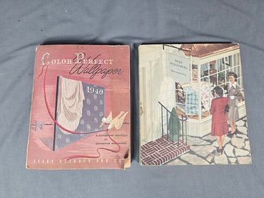2 Vintage 1940s Wallpaper Sample Books