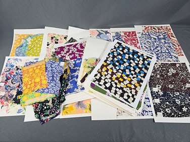 Over 70 Vintage Large Fabric Swatch Cards - B