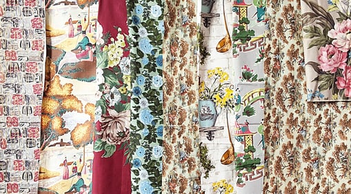 Vintage Mid Century Decorator Fabric Samples