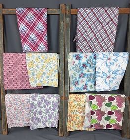 10 Vintage Printed Cotton Feedsacks