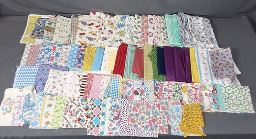 96 Pieces of Vintage Feedsack and Cotton Samples