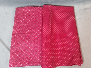 Antique 19th Century Claret Cotton Yardage