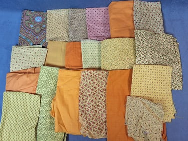 Antique 19th Century Yellow Fabric - 3 Lbs