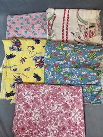 5 Vintage Novelty Printed Feedsacks