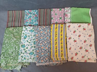 10 Vintage Mixed Print Feedsacks