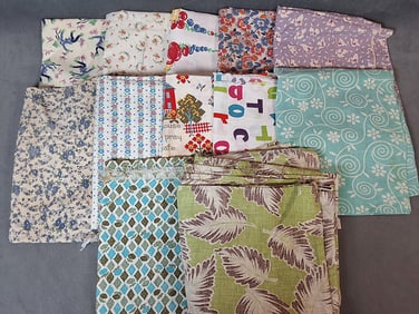 15 Vintage Mixed Print Feedsacks