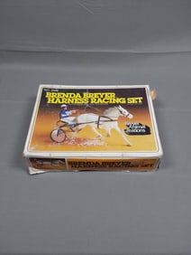Brenda Breyer Harness Racing Set with Alabaster Pacer, Complete Tack, Missing Sulky